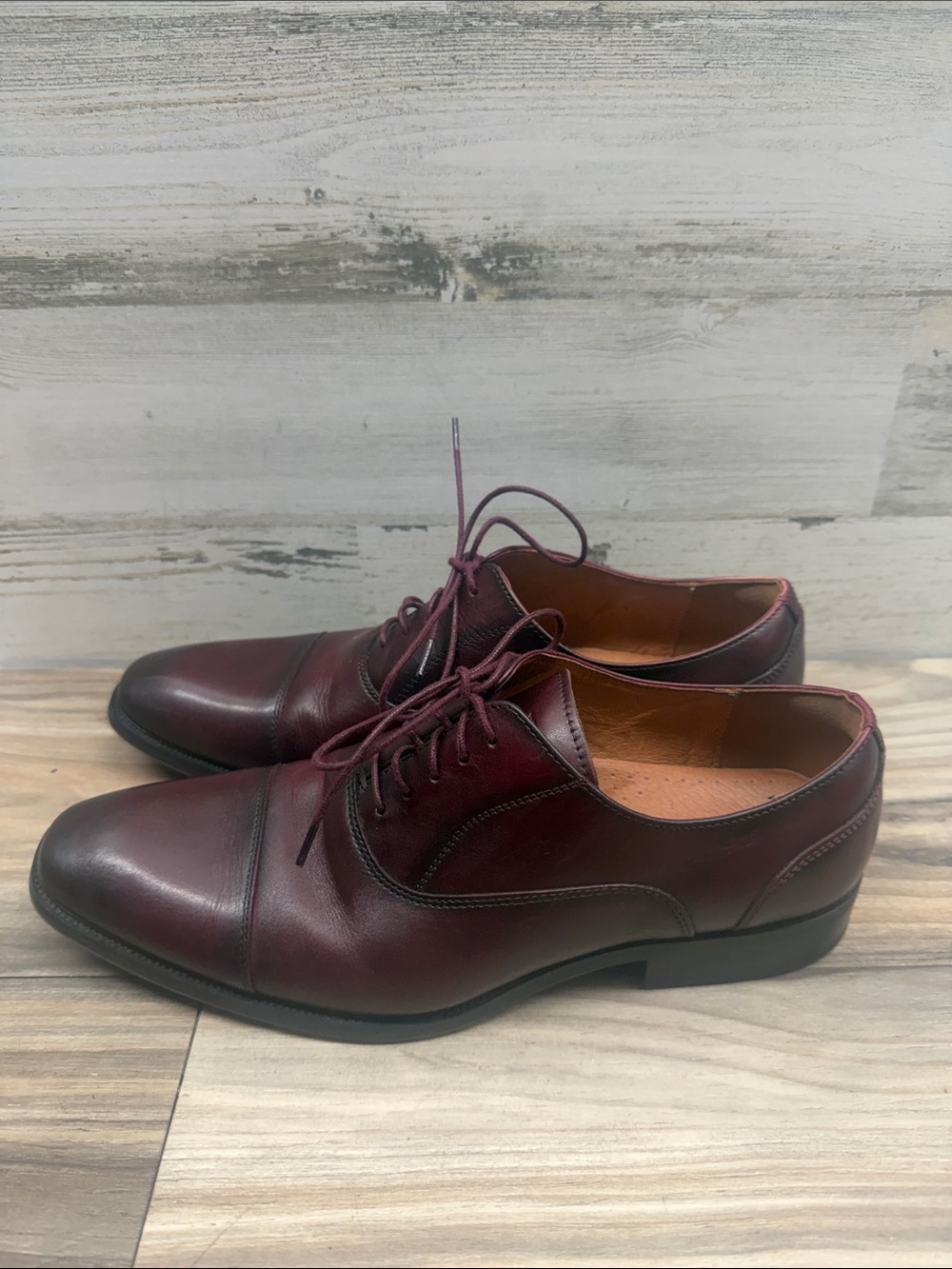 Florsheim Men's Sorrento 14447-601 Burgundy Leather Balmoral Oxford Size 9m